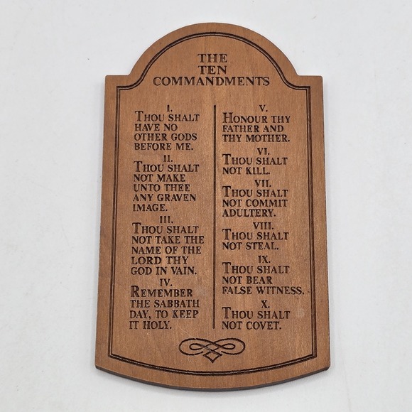 Other - The Ten Commandments Wooden Wood Fridge Magnet Vtg
